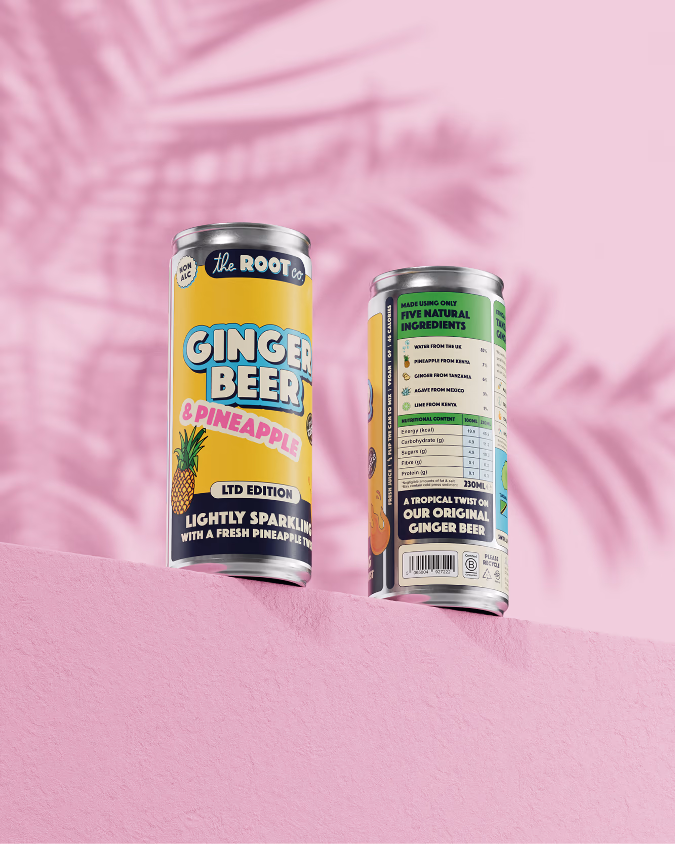 The Root Co. passion fruit ginger beer cans